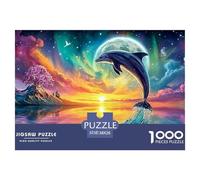 Cute Dolphin Jigsaws for Adults Challenging Puzzle Games The Impossible Challenge 1000 Piece Difficult Hard Jigsaw Puzzles for Man And Woman with Letters on Back 38x26cm/1000pcs