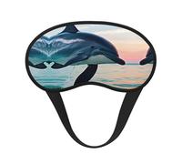 Cute Dolphin Jumping Print Blackout Sleep Mask - Side Sleeper Eye Cover, Soft Comfort, Perfect for Travel, Meditation