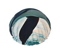 cute Dolphin jumping Print Shower Cap, Shower Cap for Women Reusable, Waterproof Bath Cap,Quick Drying Bath Hair Cap