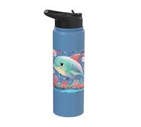 Cute Dolphin Kawaii Ocean Underwater Sea Animals Kids Stainless Steel Insulated Water Bottle