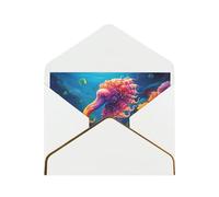 Cute Dolphin Luxury Pearl Paper Greeting Card With Gold Border, Blank Inside, With Envelope - Birthday, Wedding, Christmas, Valentine