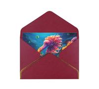 Cute Dolphin Luxury Pearl Paper Greeting Card With Gold Border, Blank Inside, With Envelope - Birthday, Wedding, Christmas, Valentine