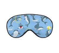 Cute Dolphin Performance Sleep Mask Blindfold Ocean Blue Animal Adjustable Super-Smooth Soft Eye Mask Cover for Men Women Travel and Nap