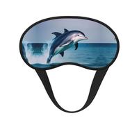 Cute Dolphin Print Blackout Sleep Mask - Side Sleeper Eye Cover, Soft Comfort, Perfect for Travel, Meditation