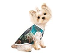 Cute Dolphin Print Dog Sleeveless Vest Stretchy Breathable Pet T Shirt Apparel for Dogs Cats