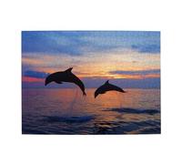 Cute Dolphin Printed,500 Pieces Puzzles for Adults-Wooden Jigsaw Puzzle for Adults Elderly