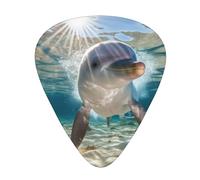 cute dolphin Professional Guitar Picks Set 12 PCS ABS Material Thin Medium Heavy with Storage Box for Guitar Ukulele