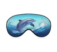 Cute Dolphin Sleep Mask Soft and Comfortable Night Sleeping Mask Face-Hugging Padded Eye Cover with Adjustable Band for Deep Rest Travel Shift Work