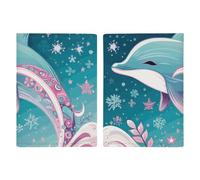 Cute Dolphin Snowflake Passport Holder, ID Card Protector Case Passport Holder with Slot Passports Travel Wallet Document Cover for Women And Men