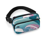 Cute Dolphin Snowflake Waist Bag Large Capacity Fanny Pack Adjustable Belt Crossbody Bags Portable Waist Packs For Outdoors Traveling Casual Running