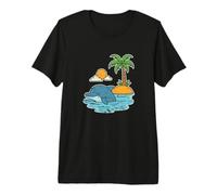 Cute Dolphin Sunset Island Calm Premium T-Shirt