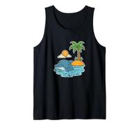 Cute Dolphin Sunset Island Calm Tank Top
