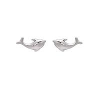 Cute Dolphin Tiny Stud Earrings 925 Sterling Silver Minimalist Animal Small Statement Earring Studs Posts for Girls Women Hypoallergenic