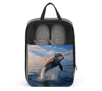 Cute Dolphin Travel Shoes Carrier Dustproof Portable Shoe Pouch Carrying Strap Handheld Shoe Bag for Travel Daily Use Storage Pouch, gray, One size, Travel Shoes Carrier, Gray, One size, Travel Shoes