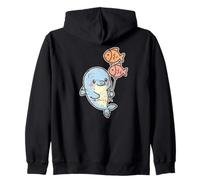 Cute Dolphin With Fish Balloons Zip Hoodie