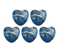 Cute Dolphins Car Air Freshener Hanging Incense Chips 5 Pack Automotive Scented Hanging Sheets for Car Home Auto Interior Decor Love Form,white-style