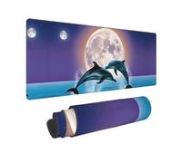 Cute Dolphins Gaming Mousepad Large Waterproof Non-Slip Desk Mat for Home Office Work Computer, Keyboard Pad Work from Home Essentials - 80x30cm