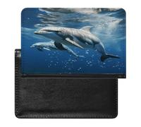 Cute Dolphins Passport Holder Vaccine Card Holder Travel Document Organizer Credit Card Organizer for Women/Men