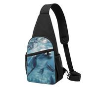 Cute Dolphins Printed Chest Bag Sling Bag for Men Women, Outdoor Crossbody Fanny Packs Hiking Chest Packs Sport Daypacks