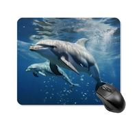 Cute Dolphins Square Mouse Pad Portable Computer Mousepad with Non-Slip Rubber Base 25 * 30cm Ultra-Thin Gaming Mouse Mat for Computer Laptop Office Desk Accessories