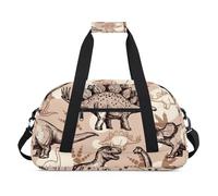 Cute Dolphins Theme Gym Bag Sports Duffle Bag Weekend Sleepover Duffel Bags Small Travel Tote for Overnight Workout Gymnastics Dance Ballet, Dinosaur Animals Style, 18.9 x 8.7 x 10.6 in, Duffel Bags