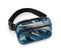 Cute Dolphins Waist Bag Fashion Fanny Bag with Adjustable Strap for Outdoor Workout Cycling Unisex, white, 20x13cm, Waist Bag