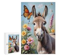 Cute Donkey 1000 Large Piece Jigsaw Puzzles for Adults - Alpaca | Puzzles | Puzzles for Adults | Colorful Floral Puzzle | Jigsaw Puzzle Size 29.5"x19.7"