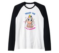 Cute Donkey and a Unicorn with Rainbow Vintage Ranch Raglan Baseball Tee
