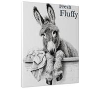 Cute Donkey Canvas Wall Art, Black White Animal Print, Farmhouse Decor for Living Room, Bedroom, Cozy Aesthetic 12x16 Inch