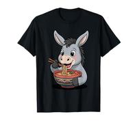 Cute Donkey Eating Ramen Japanese Kawaii Farm Noodles T-Shirt