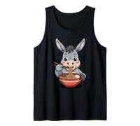 Cute Donkey Eating Ramen Japanese Kawaii Farm Noodles Tank Top