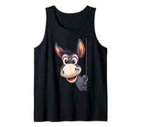 Cute Donkey Peeking Cartoon Animal Illustration Tank Top