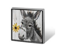 Cute Donkey with Daisy Flower Funny Lapel Tie Pin Buttons Brooch Badge Pin Clothes Hat Accessories for Men Women