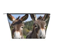 Cute Donkeys Print Makeup Bag Trapezoid Travel Cosmetic Organiser Stylish Storage for Beauty & Gifts for Women Girls