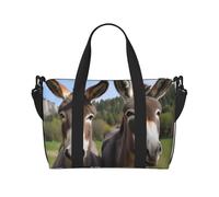 Cute Donkeys Print Travel Duffel Bag, Lightweight Water-Resistant Weekender Spacious Gym & Travel Bag for Men, Women & Teens