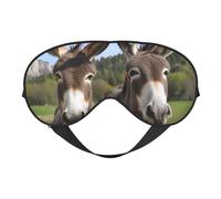 Cute Donkeys Printing Sleep Mask for Women Men Double-Sided Print Soft Silk Eye Masks Eye Sleep Shade Cover