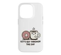 Cute Donut Coffee Let's Get Through Daily Grind Case for iPhone 14 Pro