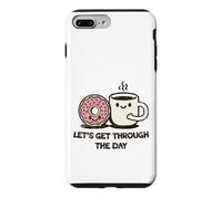 Cute Donut Coffee Let's Get Through Daily Grind Case for iPhone 7 Plus/8 Plus