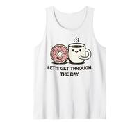 Cute Donut Coffee Let's Get Through Daily Grind Tank Top