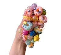 Cute Donut Hair Scrunchies Star Hair Bands Candy Color Rubber Bands for Girls High Elasticity Accessories for Little Girls Ponytail Holders 30 Pieces