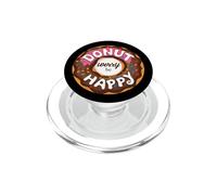 cute donut worry be happy funny sweets snack dessert food PopSockets PopGrip for MagSafe