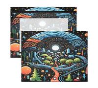 Cute Doodle Art Dragons 3 Ring Binder Clear Binders Pencil Pouches Bags Case(2 Pack)