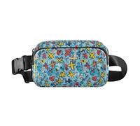Cute Doodle Colorful Cross Stylish Waist Bag Fanny Pack for Women Men Water Resistant Crossbody Sport Bag with Adjustable Strap for Cycling Hiking Gym, Cute Doodle Colorful Cross, One Size