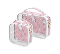 Cute Doodle Dinosaurs Blush Travel Toiletry Bag TSA Approved Reusable Makeup Organizer Bag Men’s Shaving kit