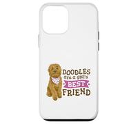 Cute Doodle, Dog Portrait Friendly Golden Labradoodle Graphi Case for iPhone 12 mini
