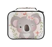Cute Doodle Koala Bear with Floral Colored Pencil Bag Large Capacity Pencil Case for Colouring Pencils Pen Bag Marker Organizer