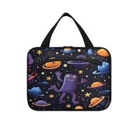 Cute Doodle Little Monster Hanging Travel Toiletry Cosmetic Makeup Bag Large Capacity Foldable Storage Wash Bags for Women Girls Bathroom