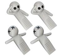 Cute Door Stopper 4 Pack Decorative Door Stop Indoors,Novelty Wedge Stoppers,Effective to Hold Your Doors Open,Fun and Functional,Adorable Design to Delight Your Home or Office(Lie Flat and Salute)