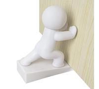 Cute Door Stopper, Decorative Door Stop, Protects Your Floors, White, 1 Pack, Anti-Slip Wedge, 12.2x12cm, for Living Room, Home, Apartment, Hotel, Dormitory, Workplace, Garage