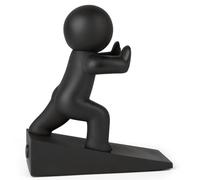 Cute Door Stopper Wedge, Non-Slip Door Stops for Bottom of Door, Keep Doors Open for Kids Pets, Black, 1 Pack (Patented)